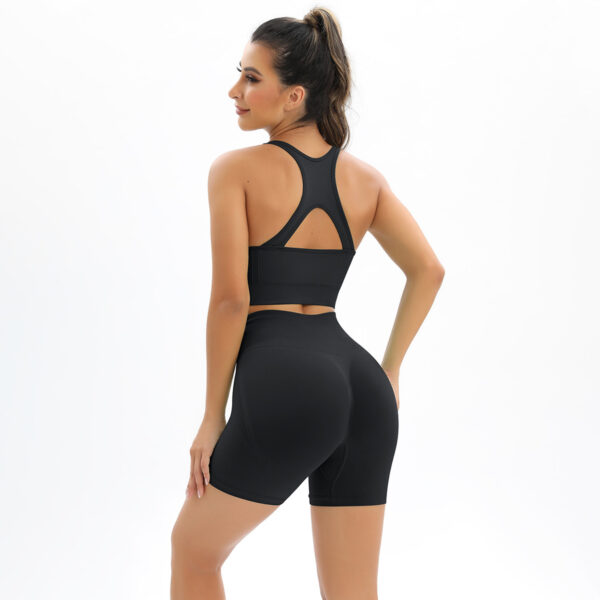 Seamless knitted back and buttocks yoga clothing suit sports running fitness clothing two-piece female - Image 7